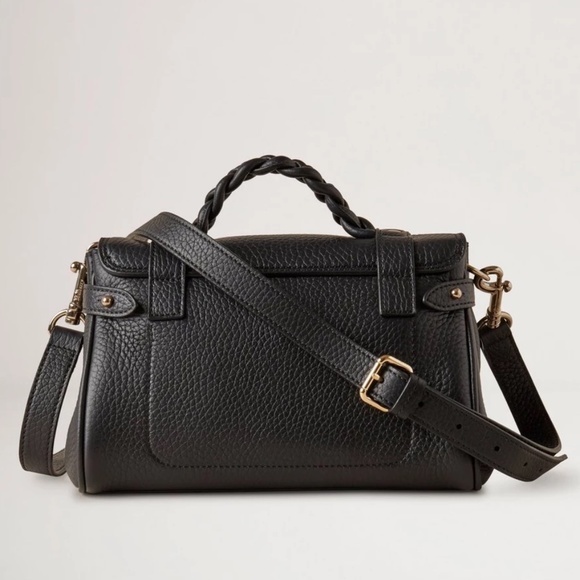 Mulberry 'Mini Alexa' in Black Heavy Grain Leather Bag - MSRP $1345 - BNWT - Picture 5 of 6
